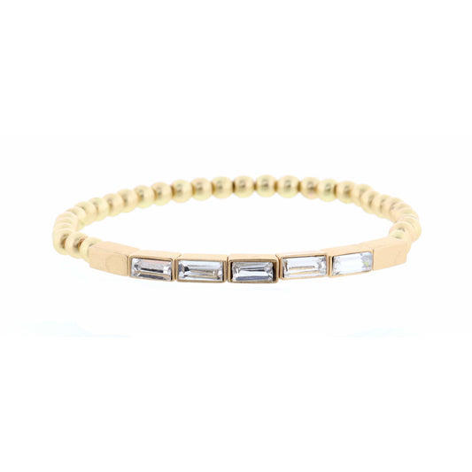 Five Gold Bars with Crystal Inlay Bracelet