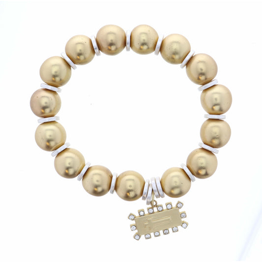 Rectangle with Cross and Crystal Accents Bracelet