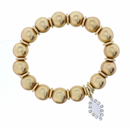 Silver Diamond Oval with Crystal Accents Bracelet
