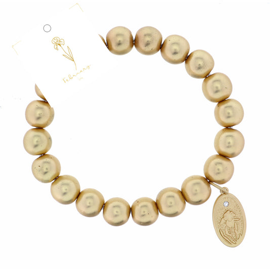 Iris "February", Floral Oval Bracelet