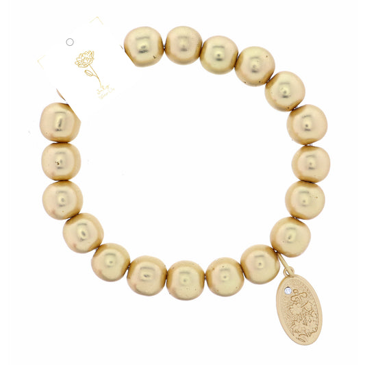 Water Lily "July", Floral Oval Bracelet