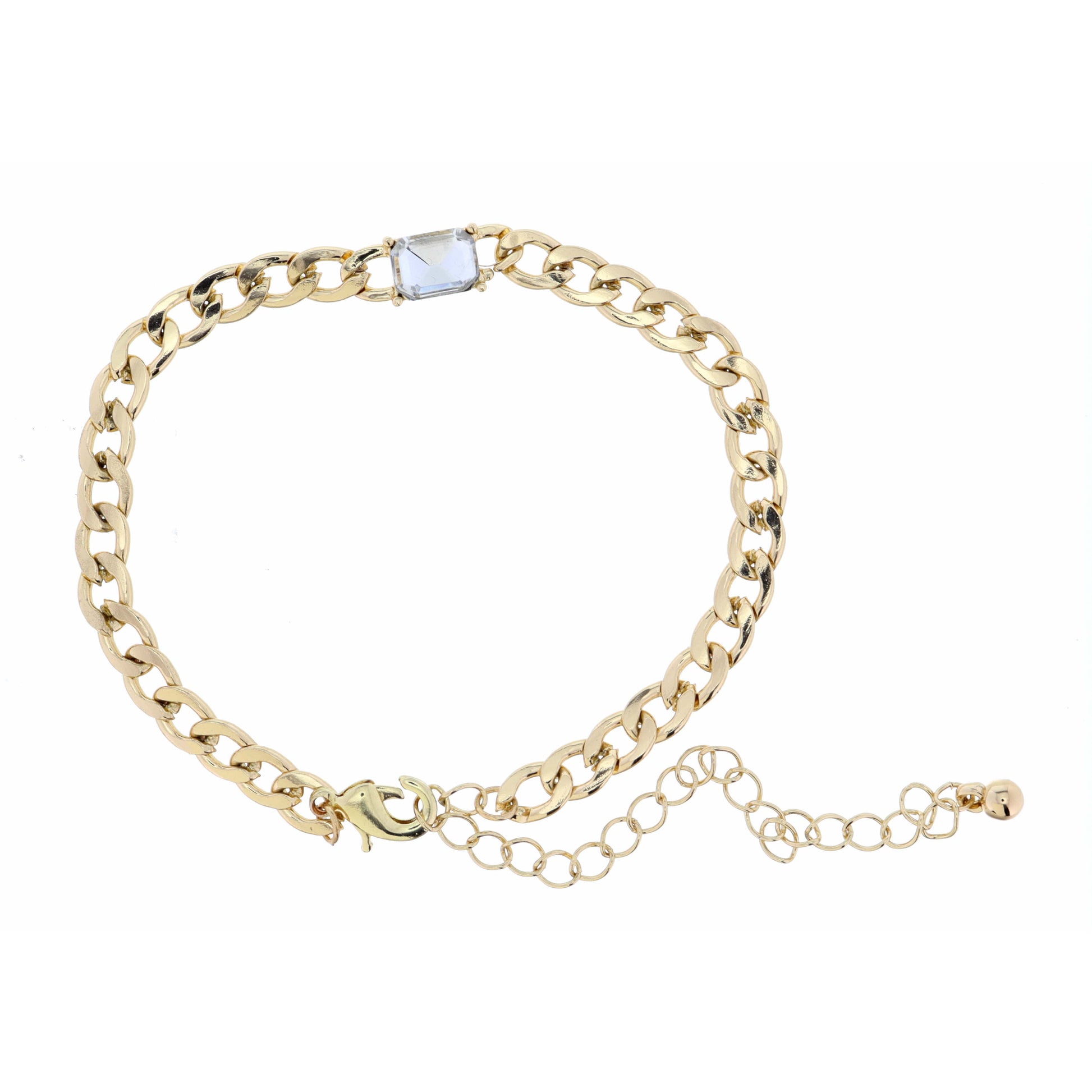 Large Rectangle with Shiny Gold  Bracelet