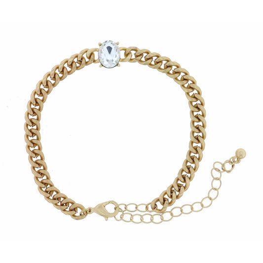 Large Oval with Matte Gold Bracelet