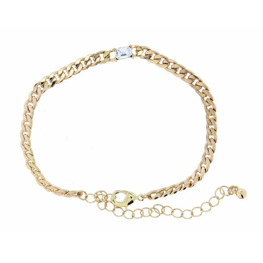 Small Rectangle with Shiny Gold Bracelet
