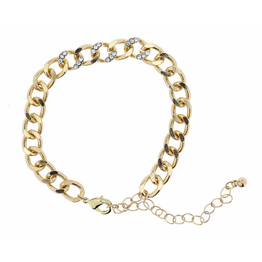 Every Other Link Embellished Crystal Bracelet