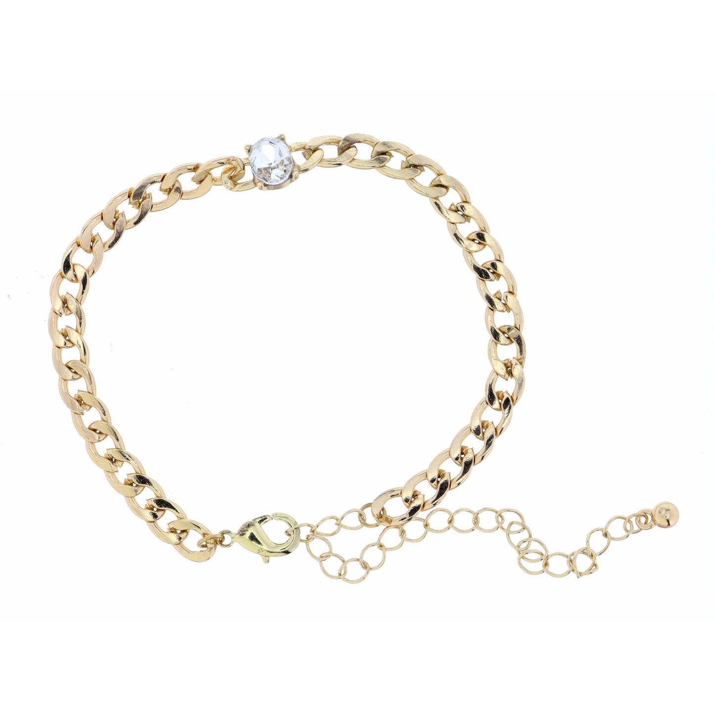 Large Oval with Shiny Gold Bracelet