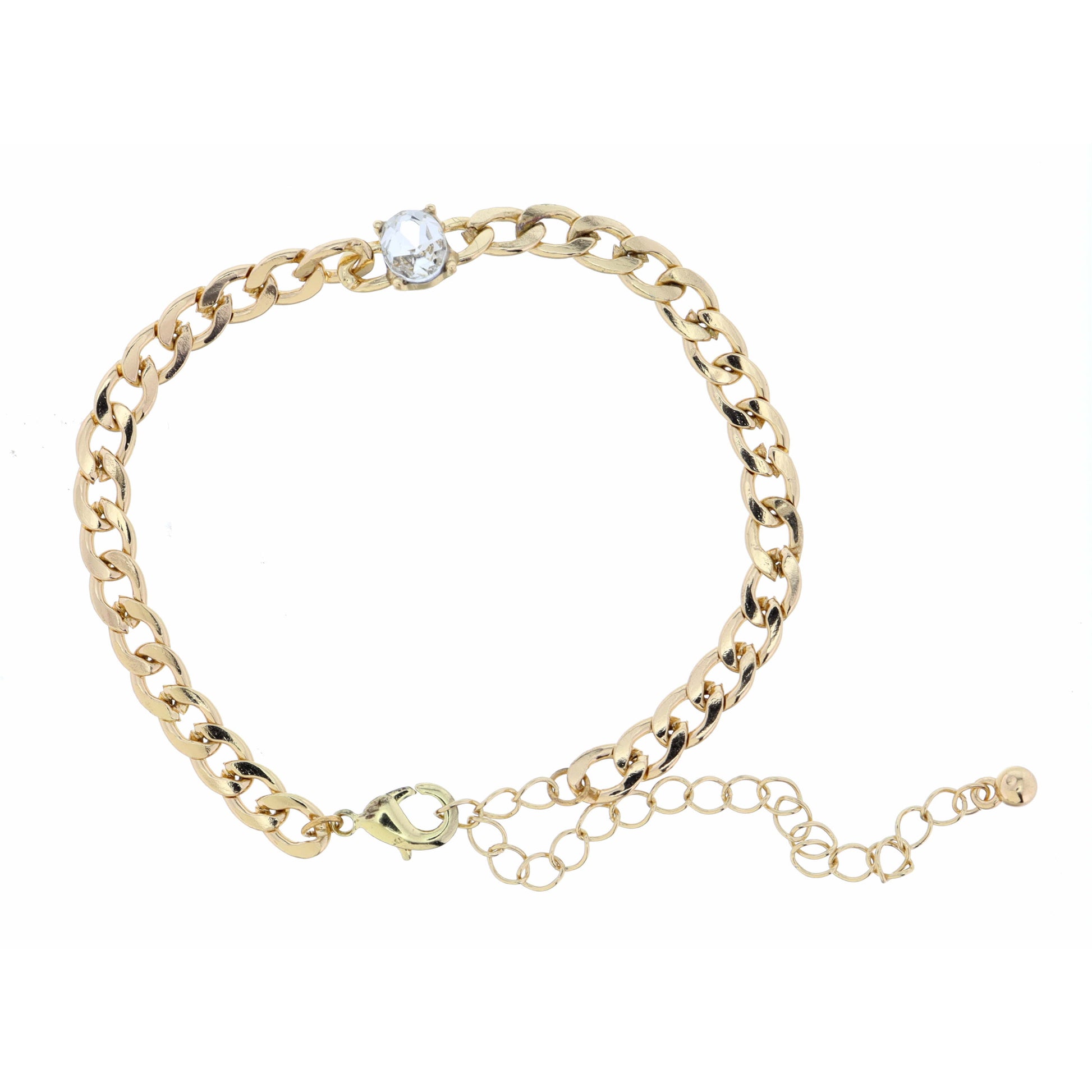 Large Oval with Shiny Gold Bracelet