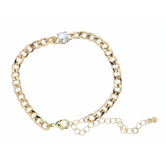 Large Oval with Shiny Gold Bracelet