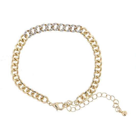 Embellished Crystal with Shiny Gold Bracelet