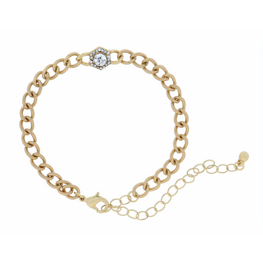 Crystal Hexagon with Small Round  Bracelet