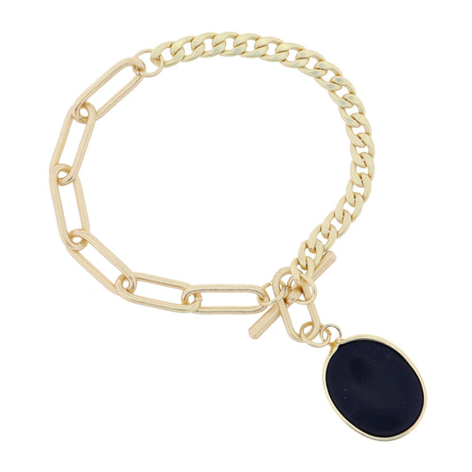 Jet Pendant Bracelet