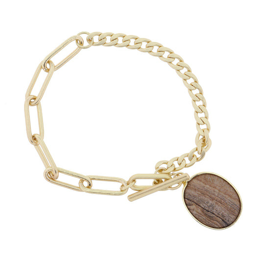 Picture Jasper Pendant Bracelet