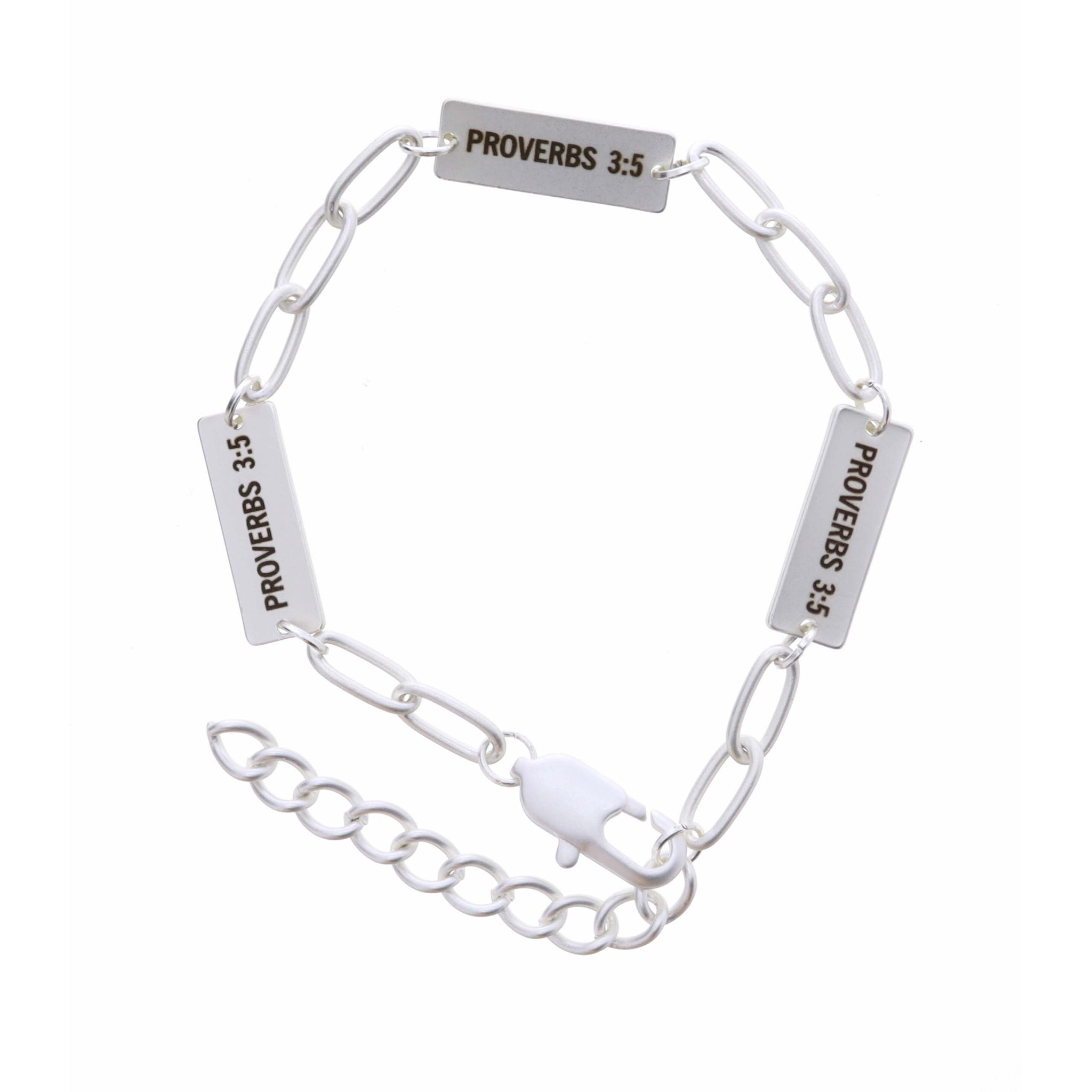 "Proverbs 3:5" Plated Link Bracelet, 2" Ext.