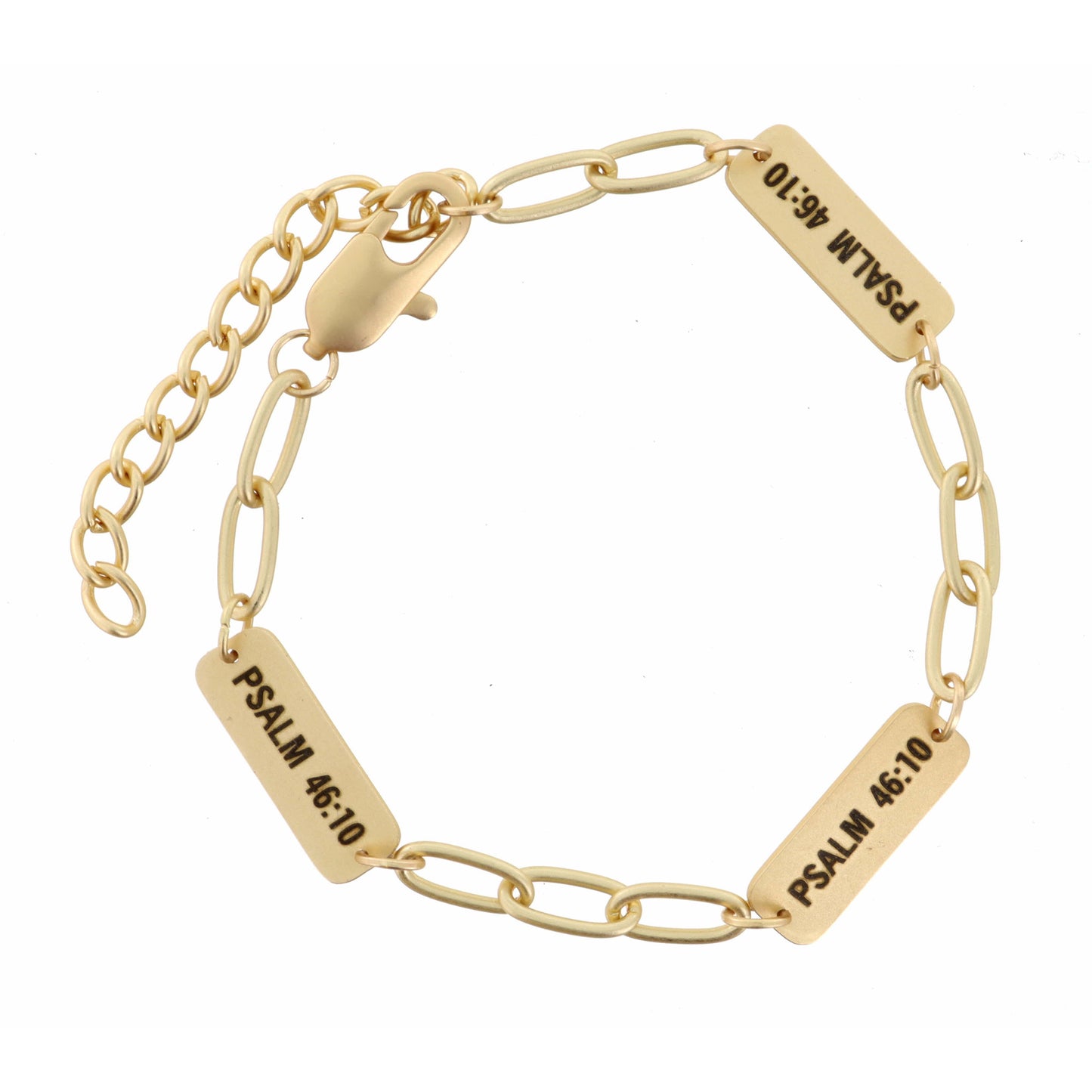 "Psalm 46:10" Plated Link Bracelet, 2" Ext.