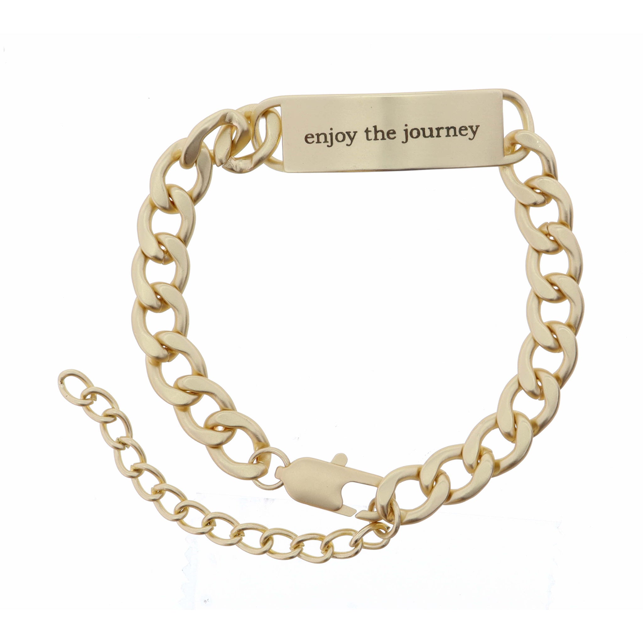 "Enjoy the Journey" Engraved Plate Bracelet