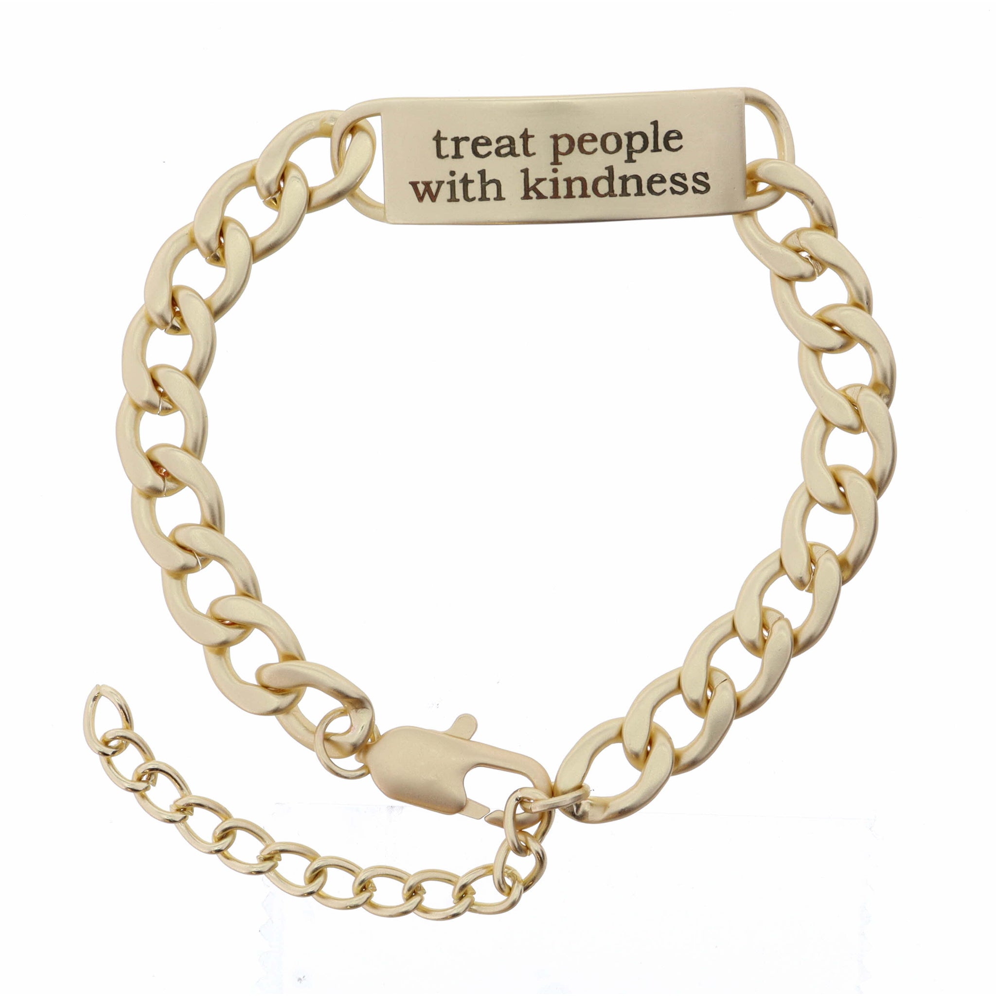 "Treat People with Kindness" Engraved Plate Bracelet