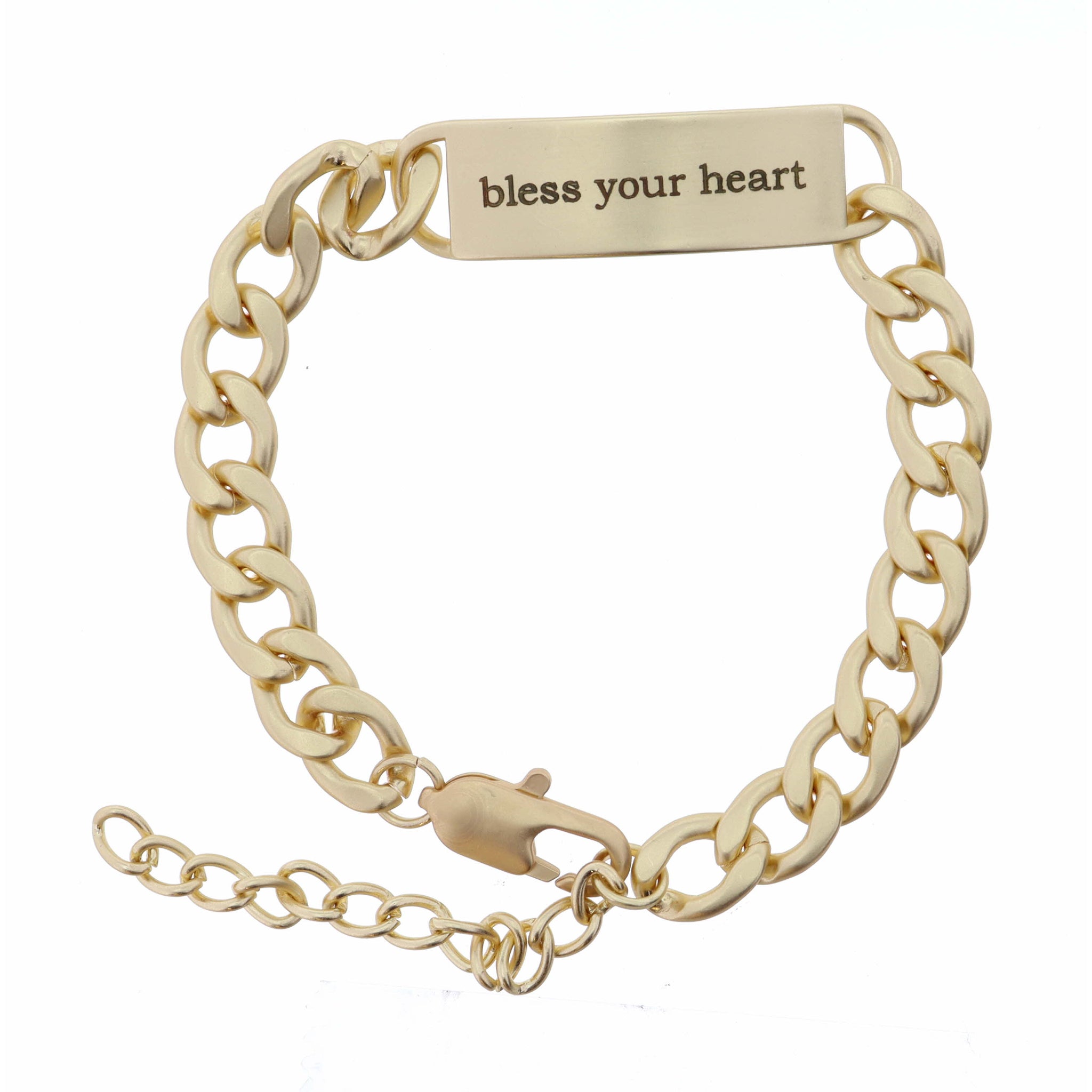 "Bless Your Heart" Engraved Plate Bracelet