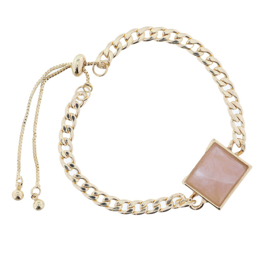 Rose Quartz Square Bracelet