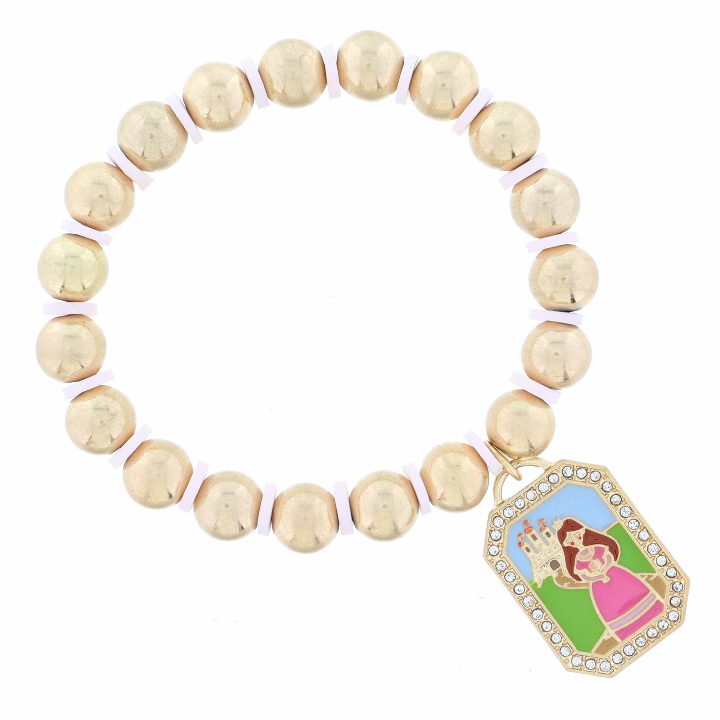 Kids Multi Enamel Princess with Castle Bracelet