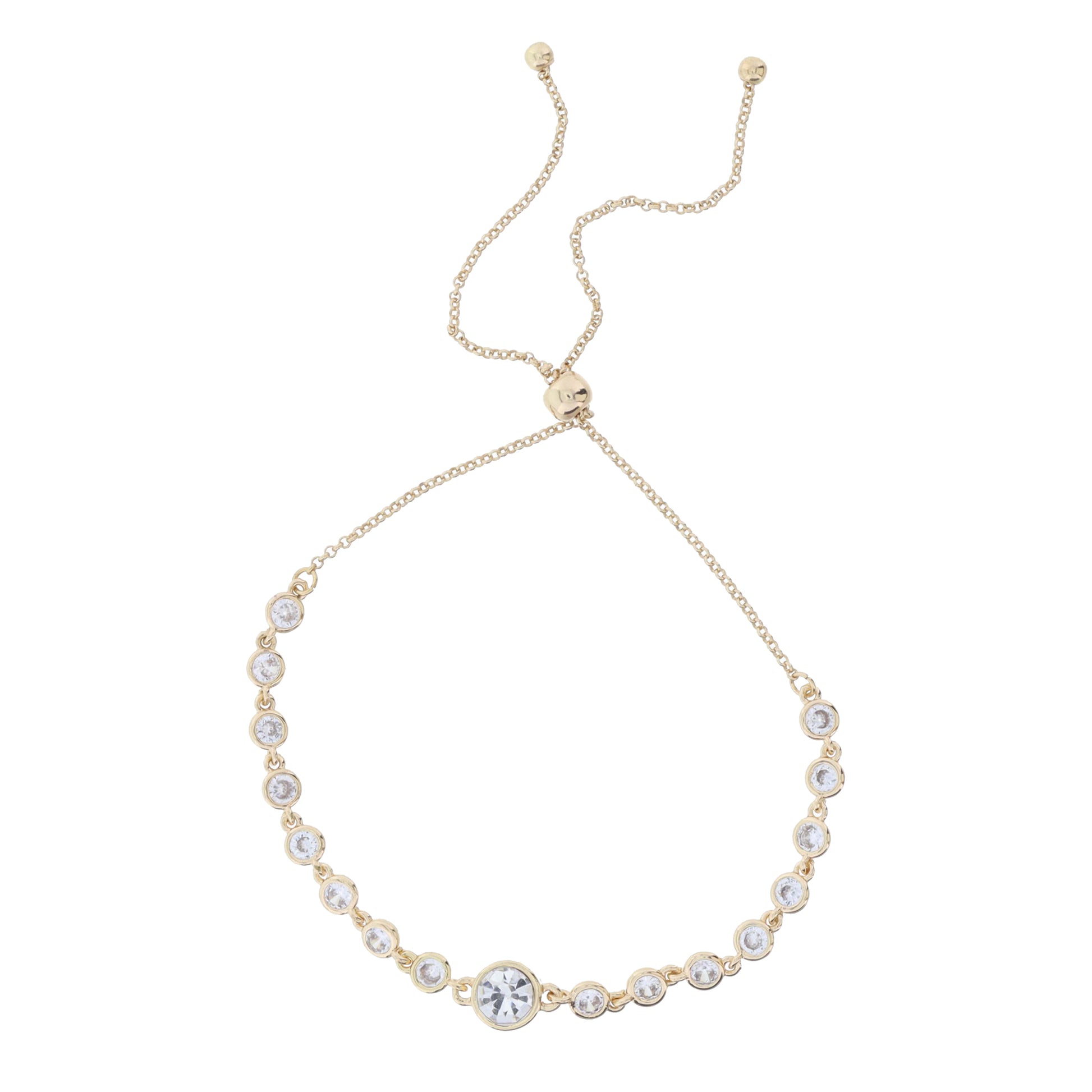 Mini Crystal Bezel Strand with Small Circle Clear Crystal Bezel Bracelet
