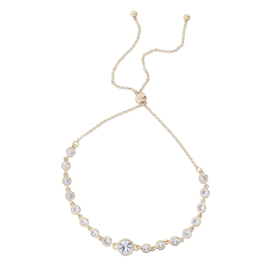 Mini Crystal Bezel Strand with Small Circle Clear Crystal Bezel Bracelet