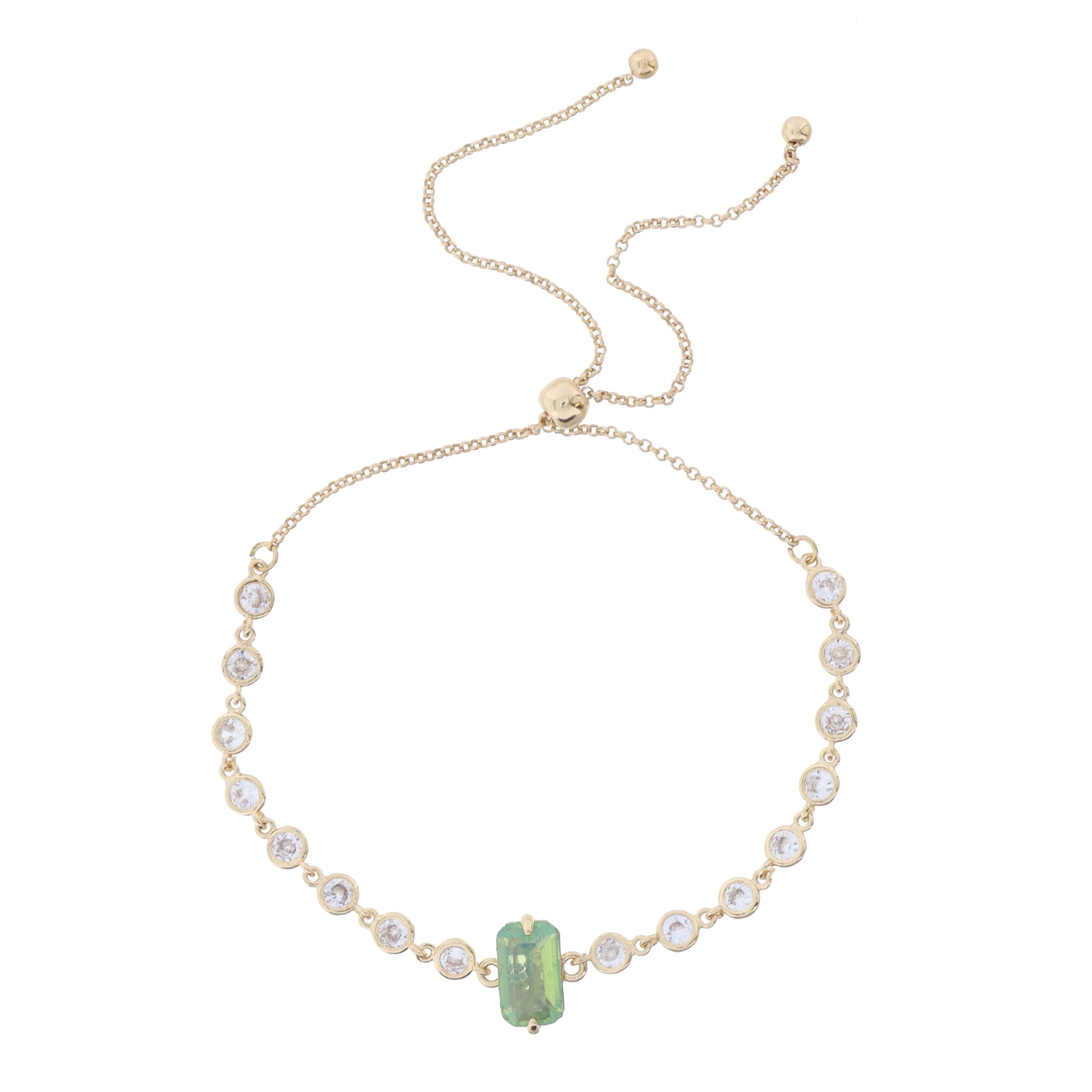 Mini Crystal Bezel Strand with Mint Emerald Crystal Bracelet