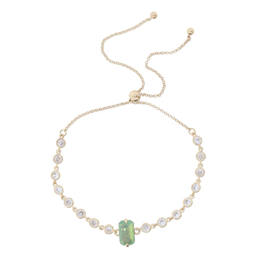 Mini Crystal Bezel Strand with Mint Emerald Crystal Bracelet