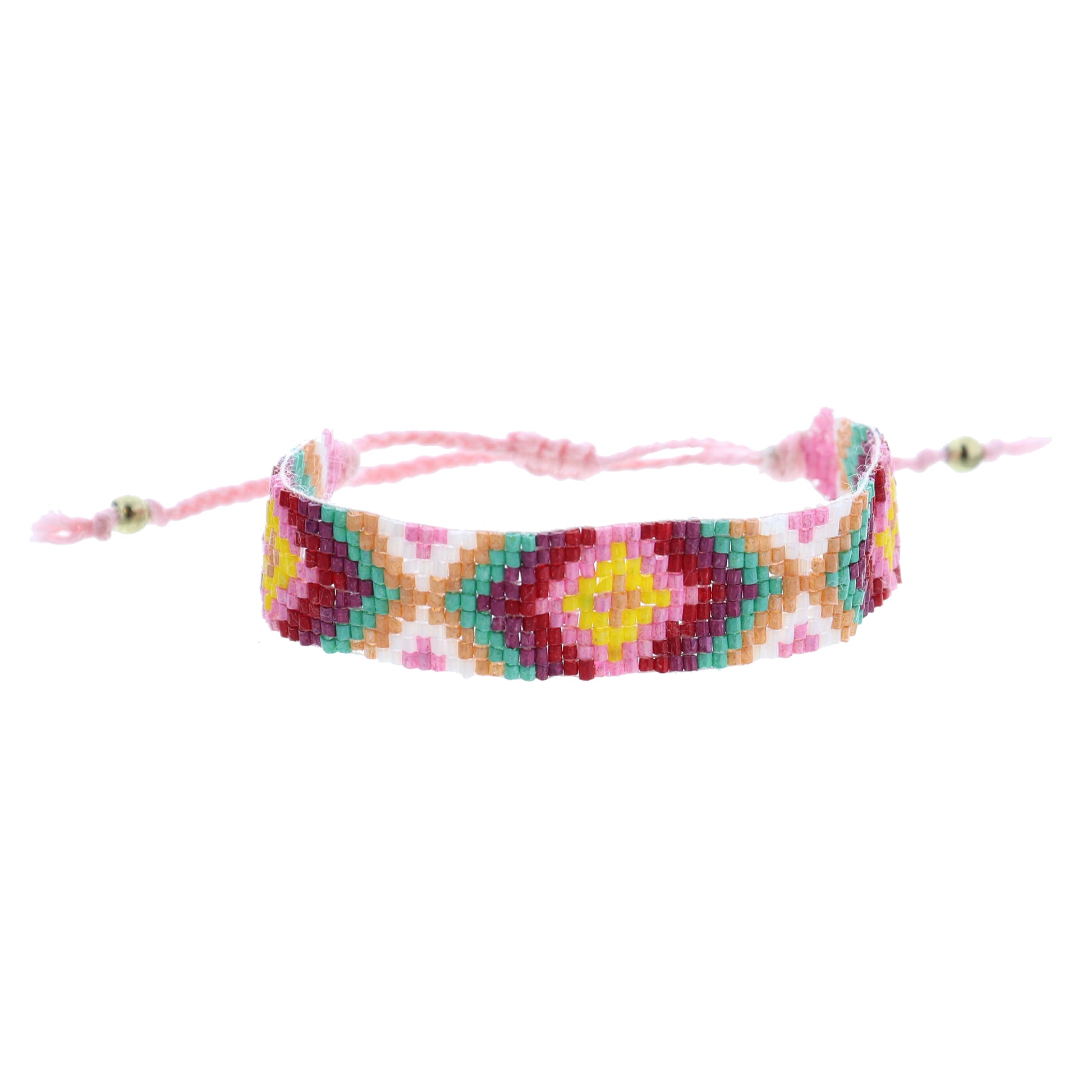 Kids Multi Rainbow Woven Beaded Band Bracelet