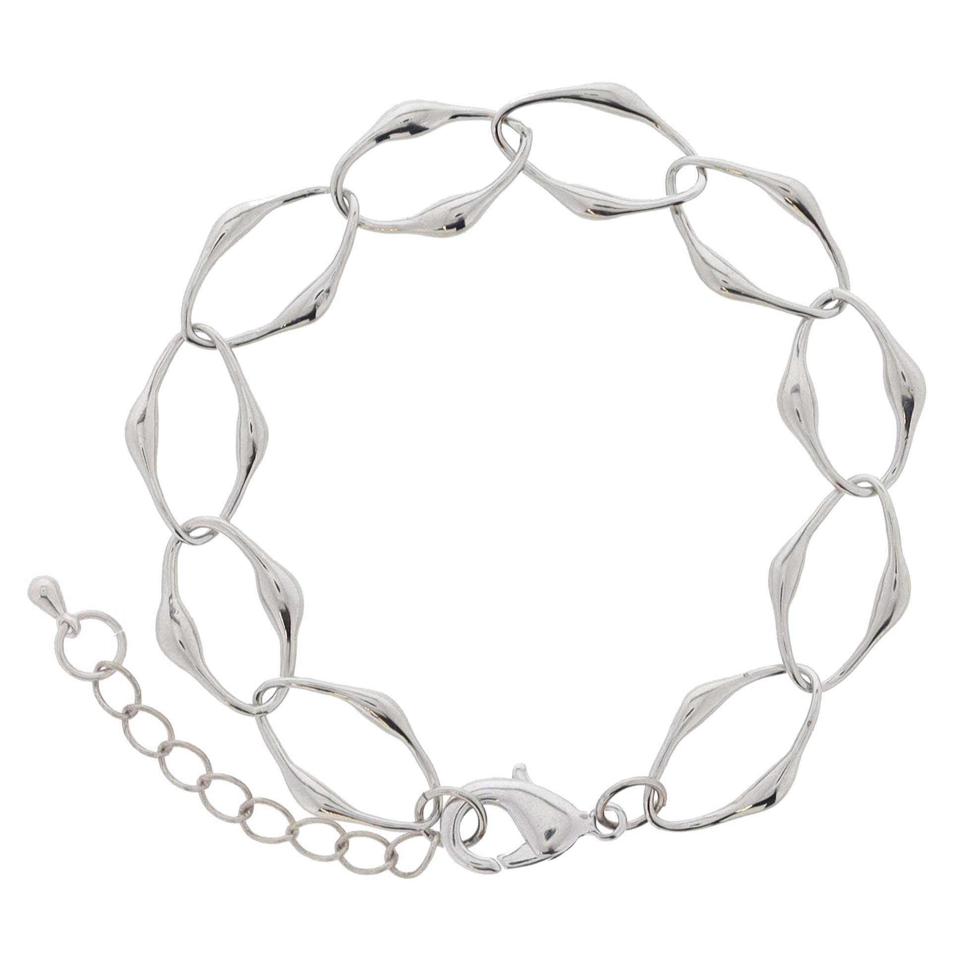 Make Mine Golden! 18K White Gold Plated Abstract Link Chain Bracelet