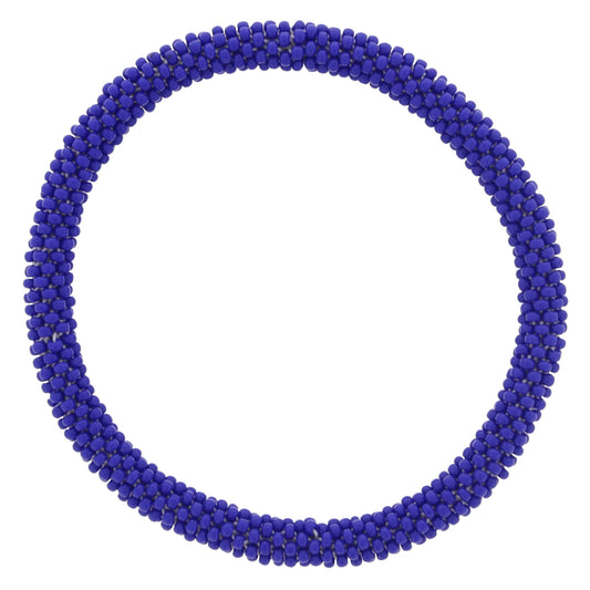 Blue Seed Beaded Bracelet, 7.5" Around