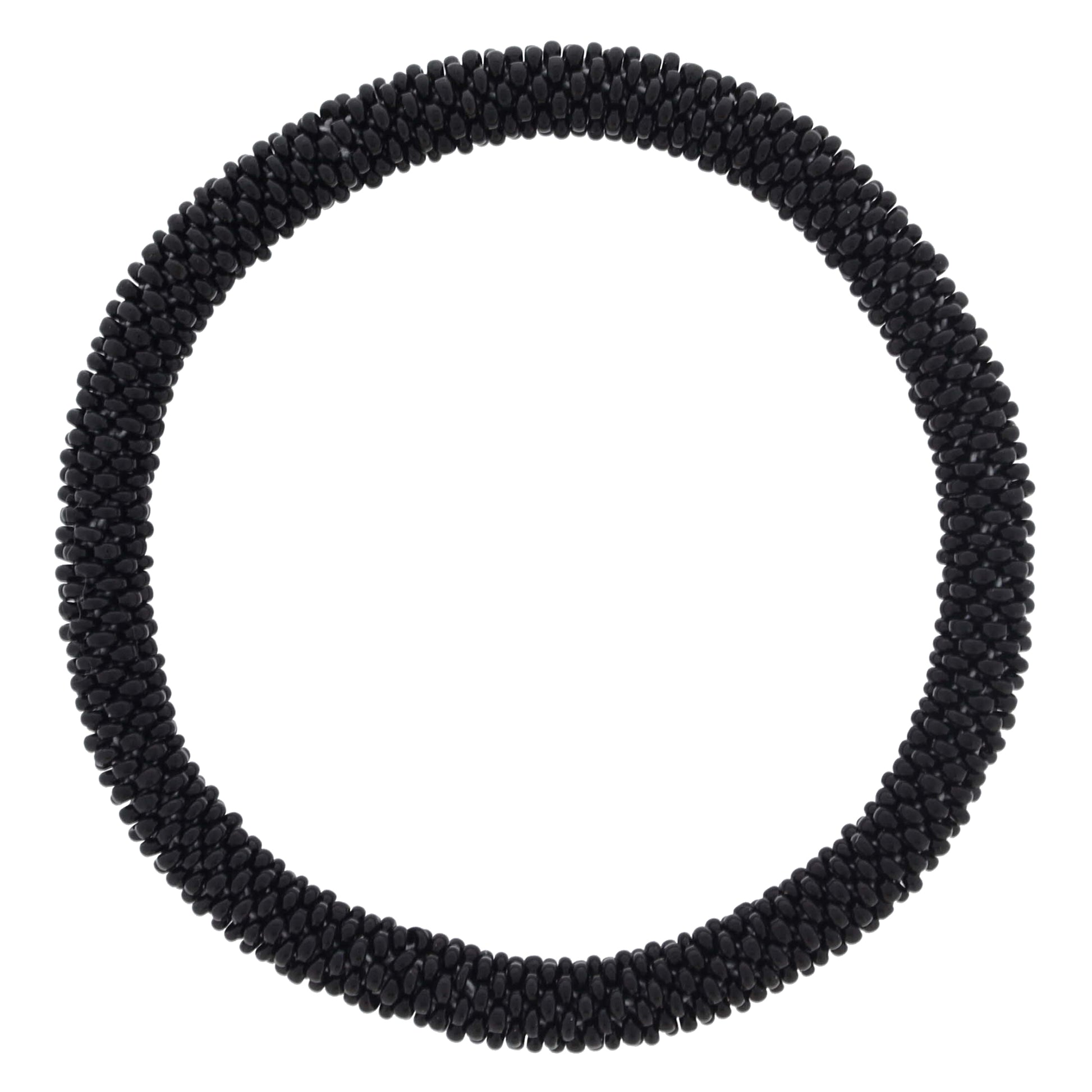 Black Seed Beaded Bracelet, 7.5" Around