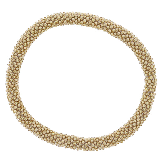 Gold Seed Beaded Bracelet, 7.5" Around