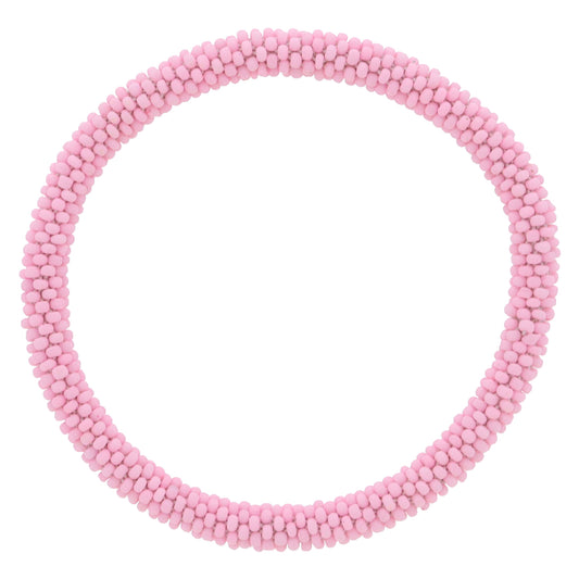 Light Pink Seed Beaded Bracelet, 7.5" Around