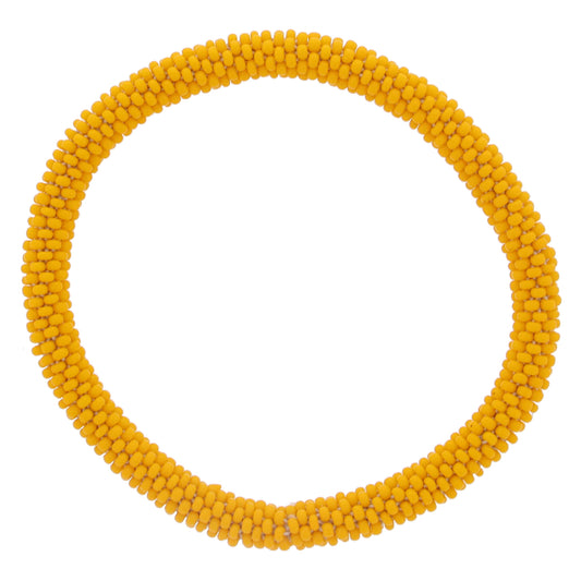 Orange Seed Beaded Bracelet, 7.5" Around