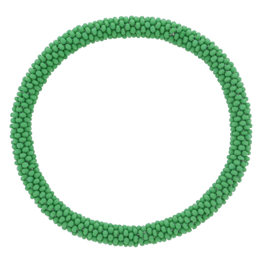 Green Seed Beaded Bracelet, 7.5" Around