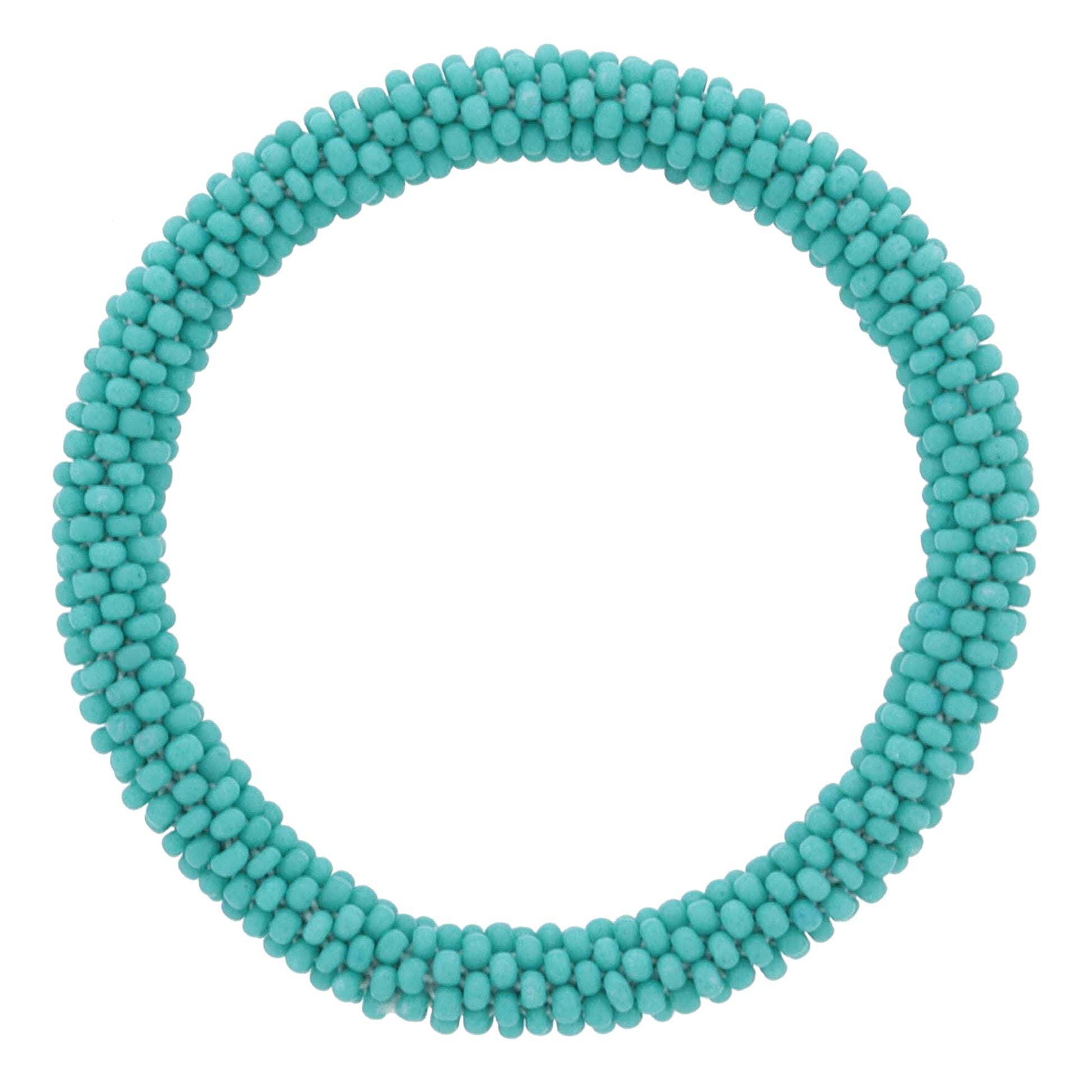 Kids Turquoise Seed Beaded Bracelet, 6.5" Around