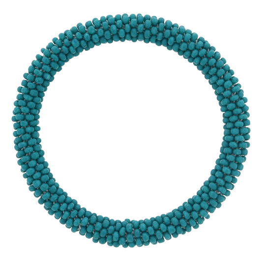 Kids Teal Seed Beaded Bracelet, 6.5" Around