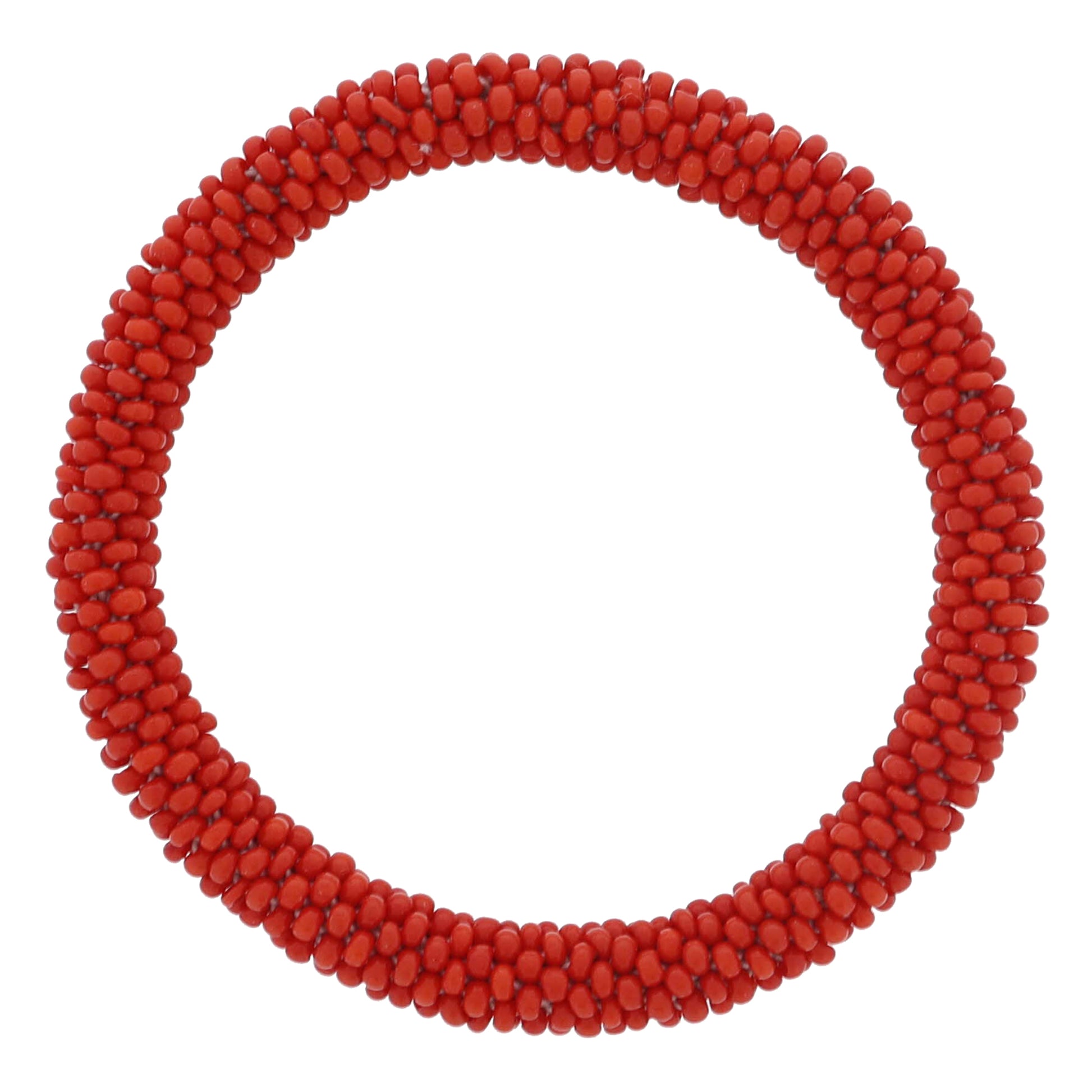 Kids Red Seed Beaded Bracelet, 6.5" Around