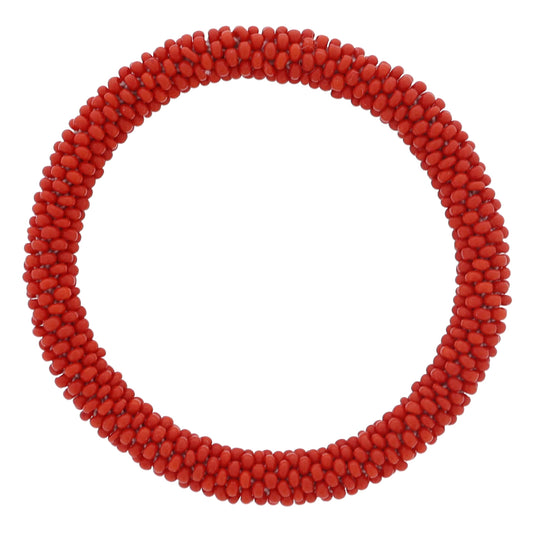 Kids Red Seed Beaded Bracelet, 6.5" Around