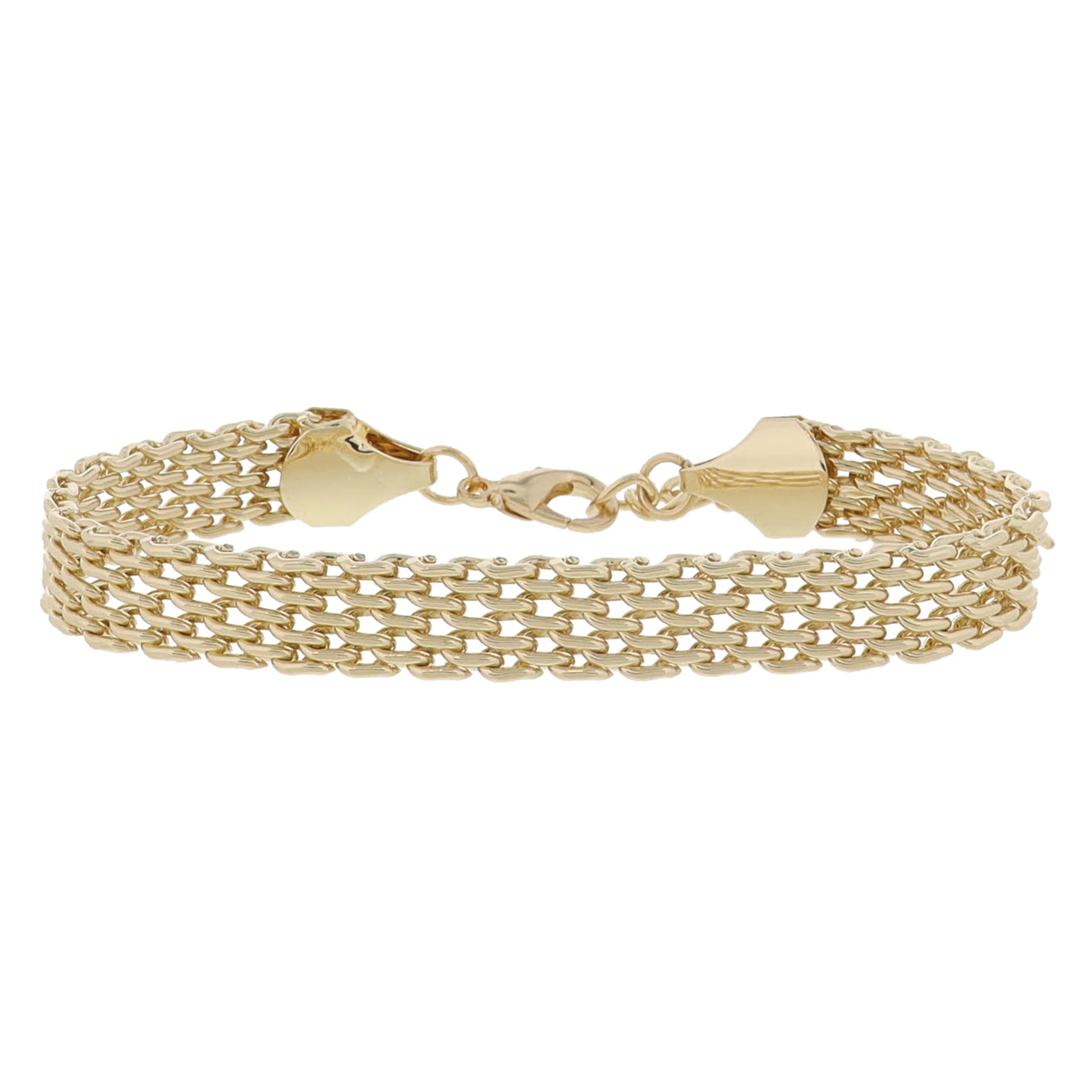 Gold Mesh Band Chain Bracelet, 7.5" Around