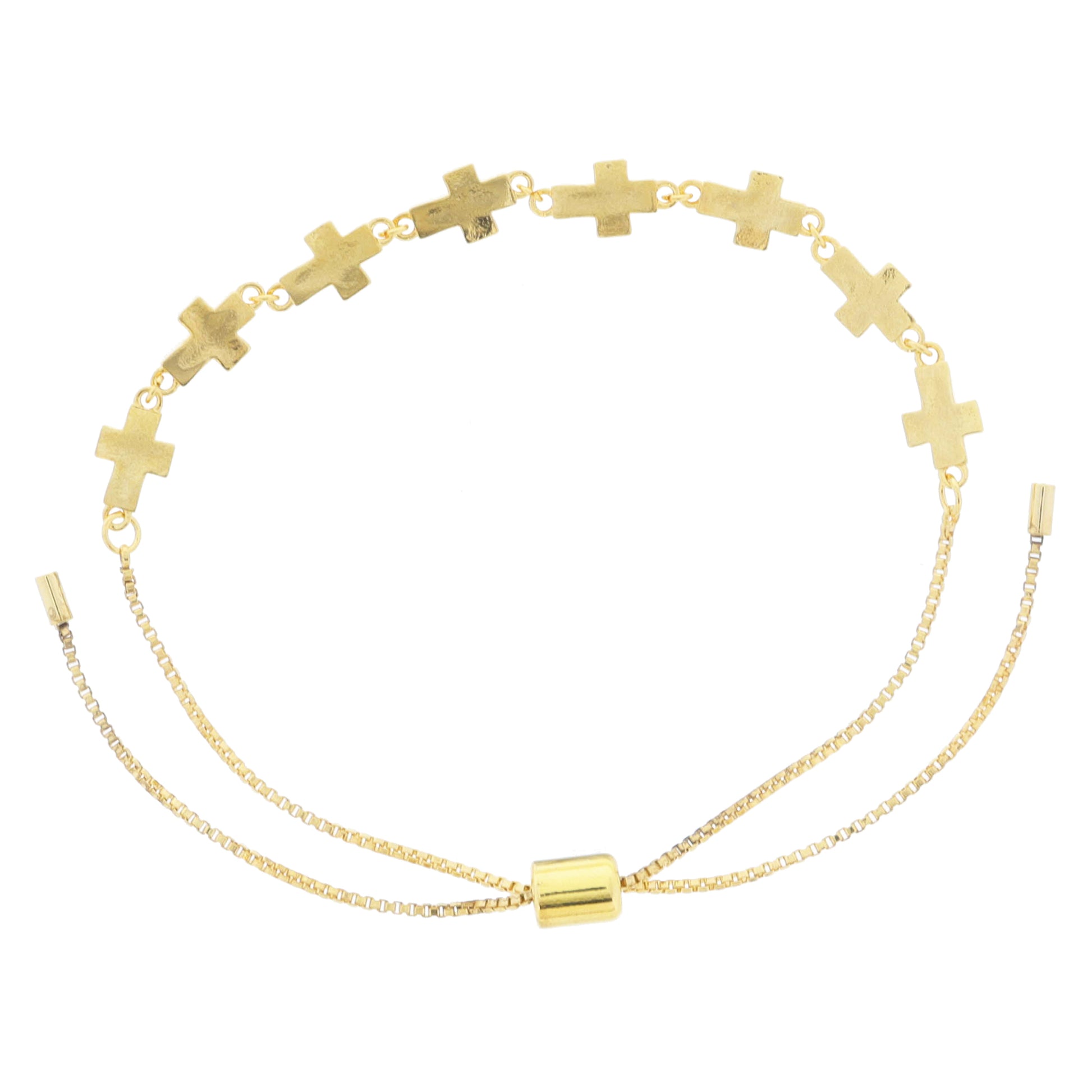 18K Gold Plated Cross Chain Bracelet