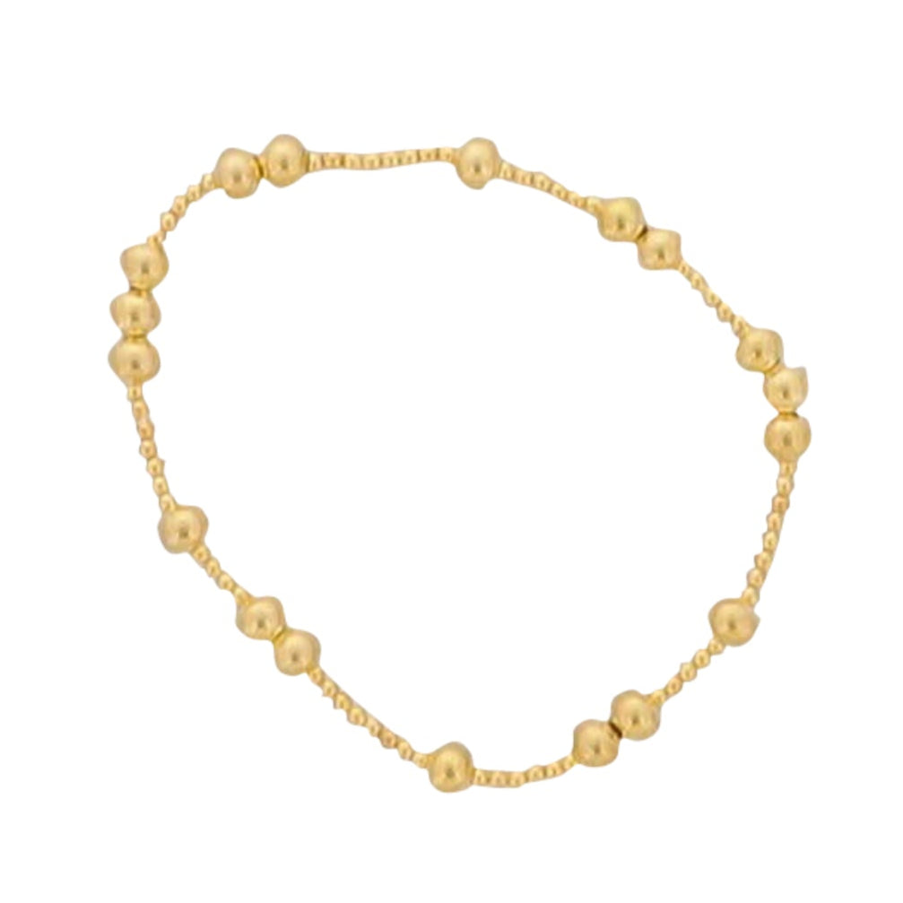 18K Gold Plated Multi Size Beaded Stretch Bracelet