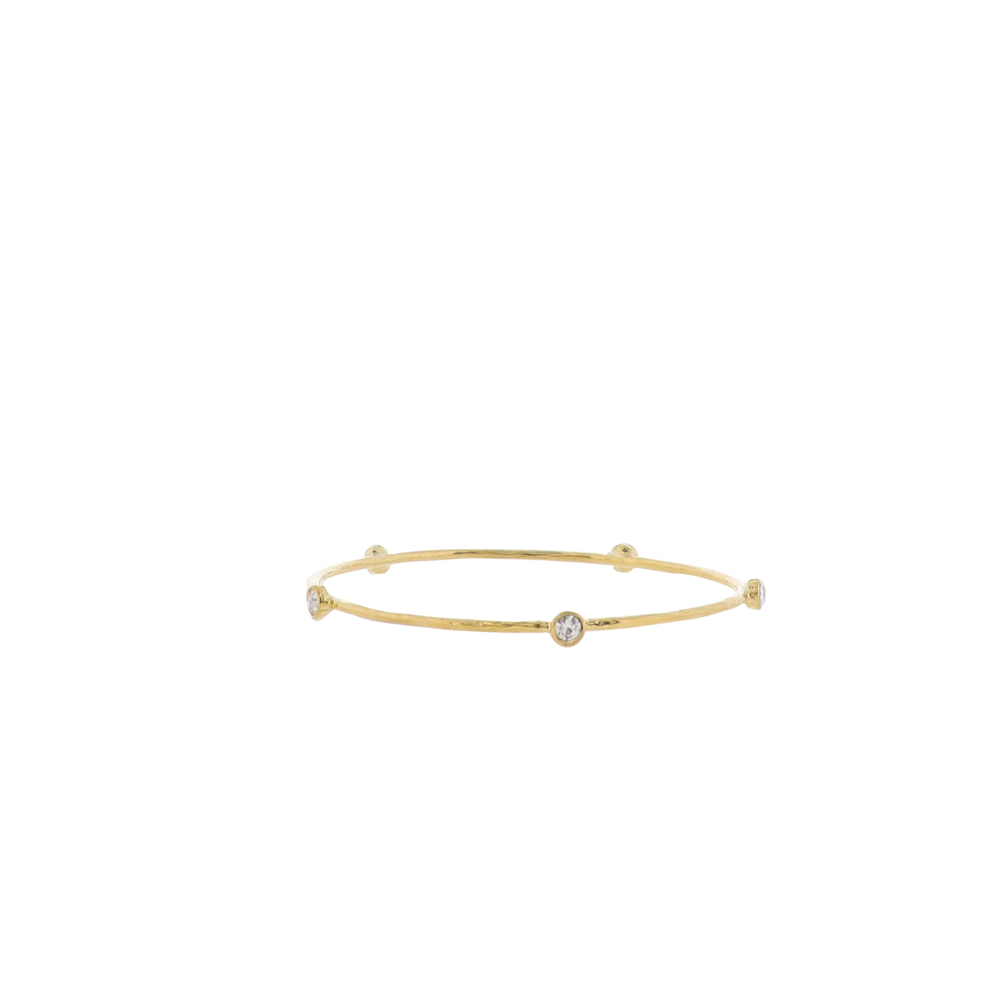 18K Gold Plated Bangle Bracelet with Clear Crystals
