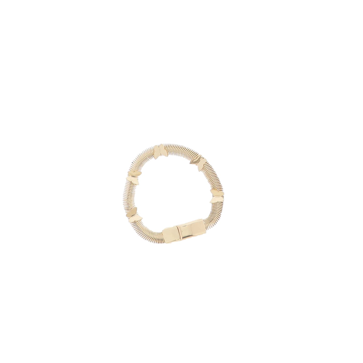 Gold Snake Chain Braceletwith Gold Butterflies, Magnetic Closure