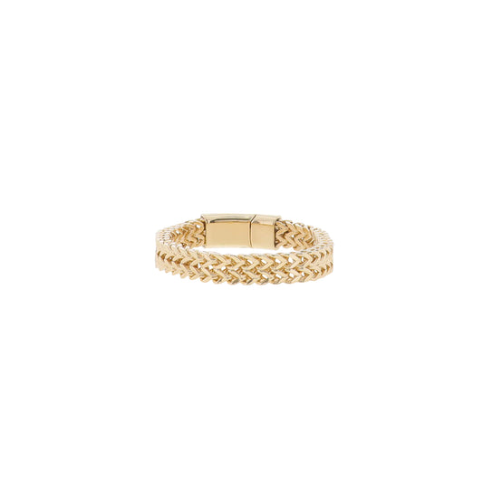 Gold Chevron Chain Bracelet with Magnetic Closure