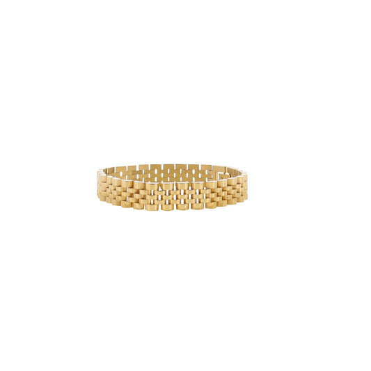 Gold Chain Link Watch band Bracelet with Foldover Clasp Closure