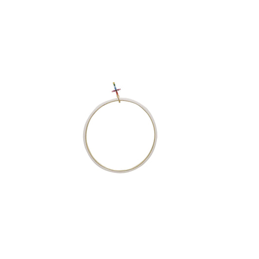 Kids White Enamel Bangle Bracelet with Multi Cross
