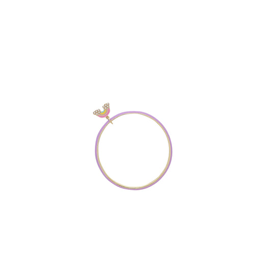 Kids Purple Enamel Bangle Bracelet with Multi Rainbow