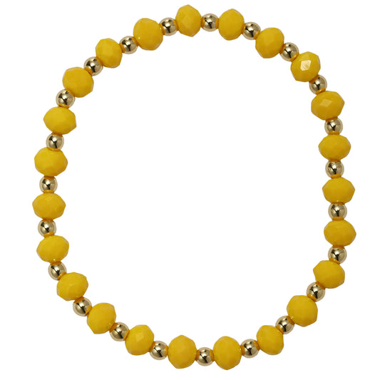 Yellow, Gold Faceted Beaded Bracelet