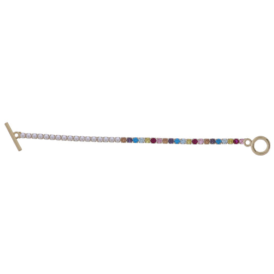 Pearl, Multi Crystal Chain Bracelet